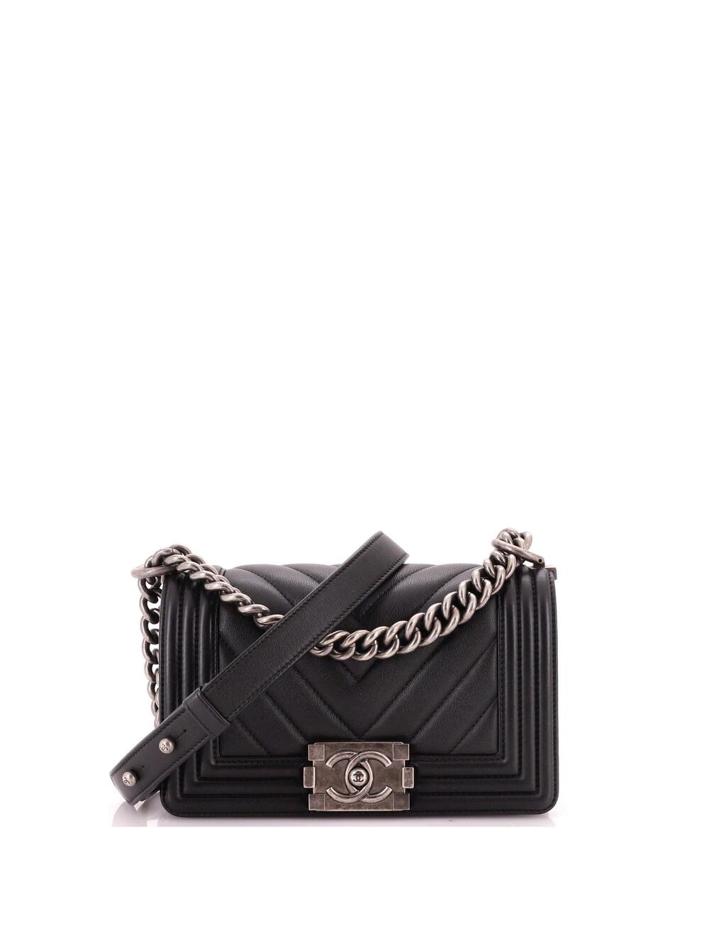 Chanel Boy Flap Bag Chevron Calfskin #323621C48B
